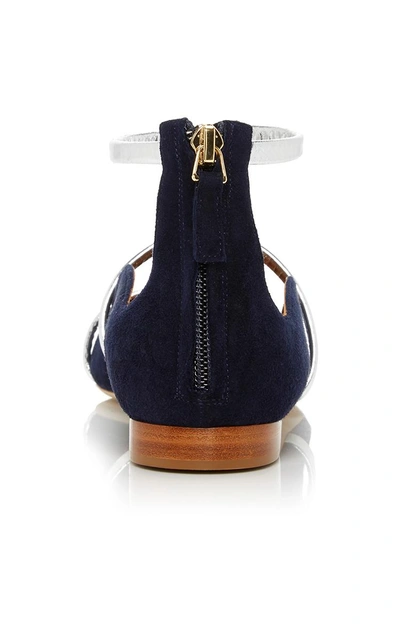 Shop Malone Souliers Robyn Flat In Navy