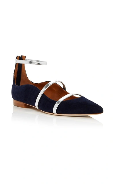 Shop Malone Souliers Robyn Flat In Navy