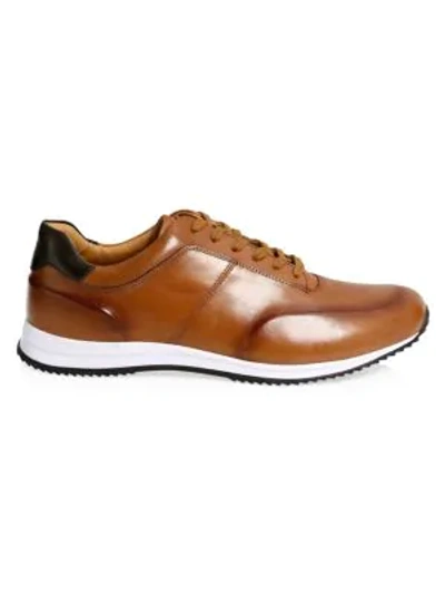 Hugo Boss Legacy Leather Sneakers In Brown | ModeSens