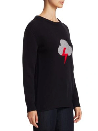 Shop Alberta Ferretti Rainbow Week Capsule Days Of The Week Lightning Emoji Sweater In Black