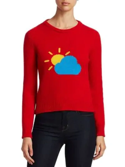 Shop Alberta Ferretti Rainbow Week Capsule Days Of The Week Partly Cloudy Emoji Sweater In Red