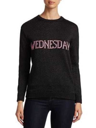 Shop Alberta Ferretti Rainbow Week Capsule Days Of The Week Wednesday Lurex Sweater In Black