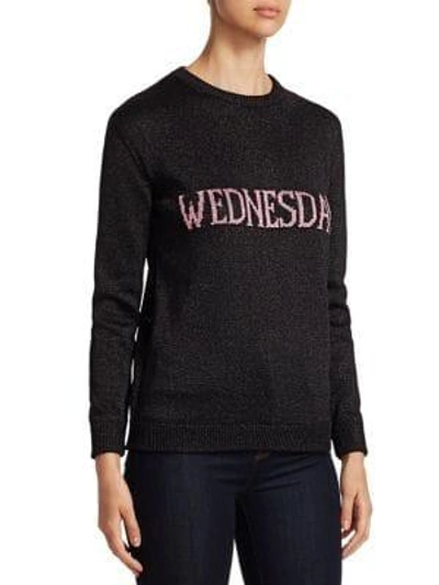 Shop Alberta Ferretti Rainbow Week Capsule Days Of The Week Wednesday Lurex Sweater In Black