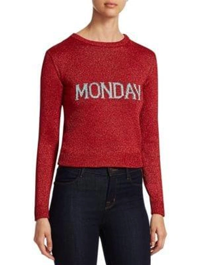 Shop Alberta Ferretti Rainbow Week Capsule Days Of The Week Monday Sweater In Red