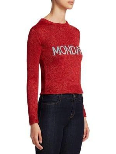 Shop Alberta Ferretti Rainbow Week Capsule Days Of The Week Monday Sweater In Red