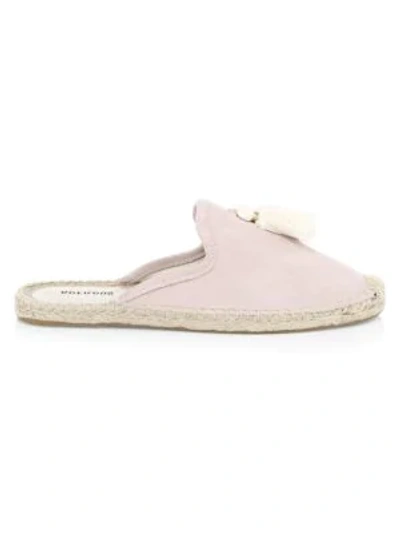 Shop Soludos Suede Tassel Mules In Peony