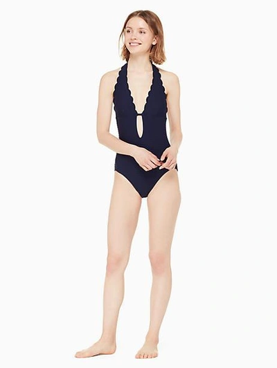 Shop Kate Spade Marina Piccola Halter Plunge One In French Navy