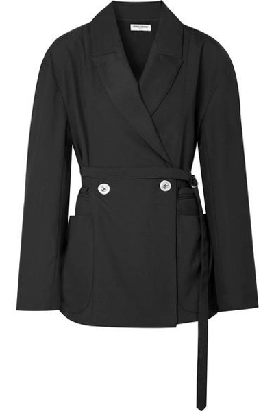 Shop Opening Ceremony Oversized Belted Twill Jacket In Black