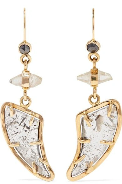 Shop Melissa Joy Manning 18-karat Gold, Diamond And Sapphire Earrings