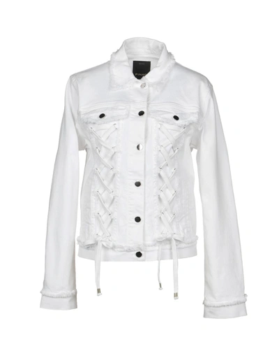 Shop Pinko Denim Outerwear In White