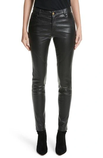 Shop Lafayette 148 Mercer Nappa Leather Pants In Black