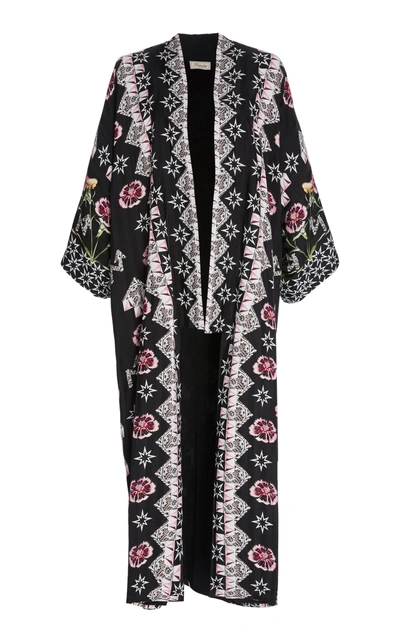 Shop Temperley London Flux Midi Kimono In Black