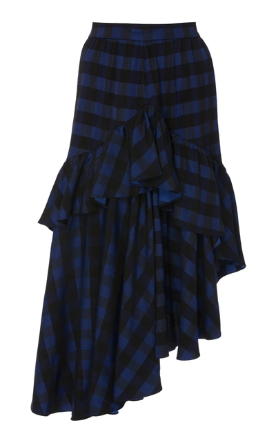 Shop Temperley London Stirling Ruffled Skirt In Blue