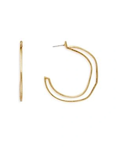 Shop Rebecca Minkoff Deconstructed Double Hoop Earrings In Gold