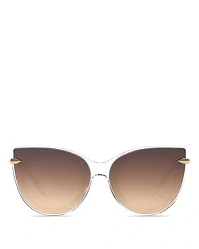 Shop Krewe Women's Laveau 24k Mirrored Cat Eye Sunglasses, 62mm In Crystal/mercury