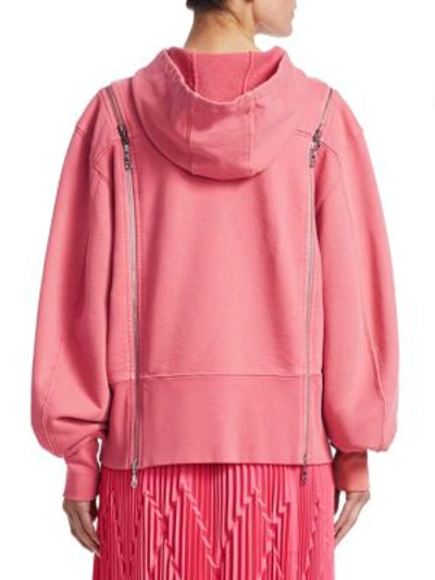 Shop Tre By Natalie Ratabesi Zip-sleeve Hoodie In Pink Candy