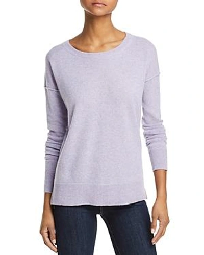 Shop Aqua Cashmere High/low Cashmere Sweater - 100% Exclusive In Heather Iris