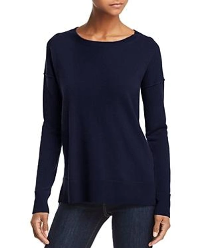 Shop Aqua Cashmere High/low Cashmere Sweater - 100% Exclusive In Peacoat