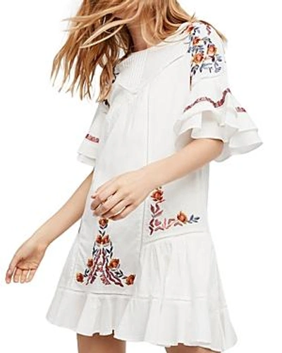 Shop Free People Pavlo Embroidered Mini Dress In Ivory
