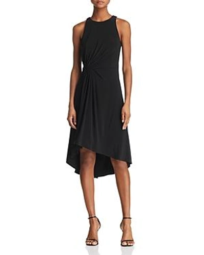 Shop Adrianna Papell Gathered Jersey Dress In Black