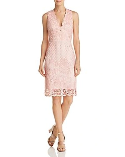 Shop Laundry By Shelli Segal Sleeveless V-neck Lace Dress - 100% Exclusive In Soft Blush