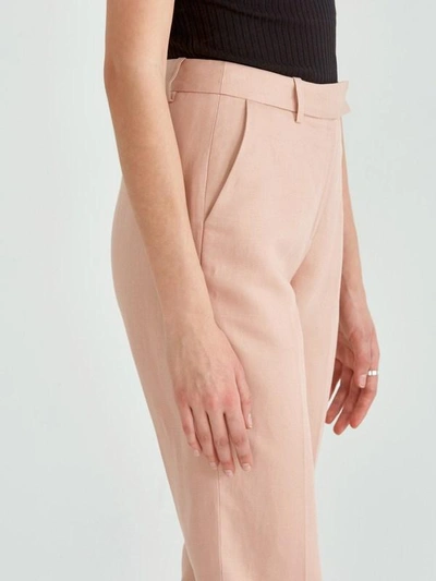 Shop Frank + Oak Big Cuff Linen Blend Trouser In Light Peach Pink