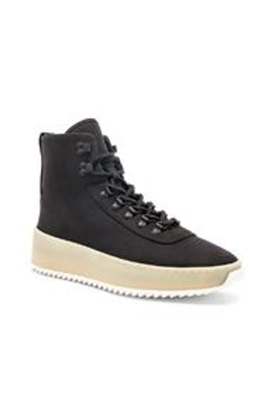 Shop Fear Of God Nubuck Hiking Sneakers In Black & Gum