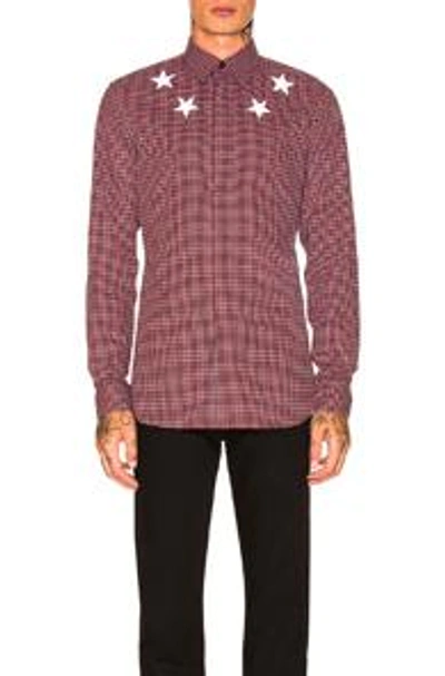 Shop Givenchy Plaid Shirt In Abstract,checkered & Plaid,red.