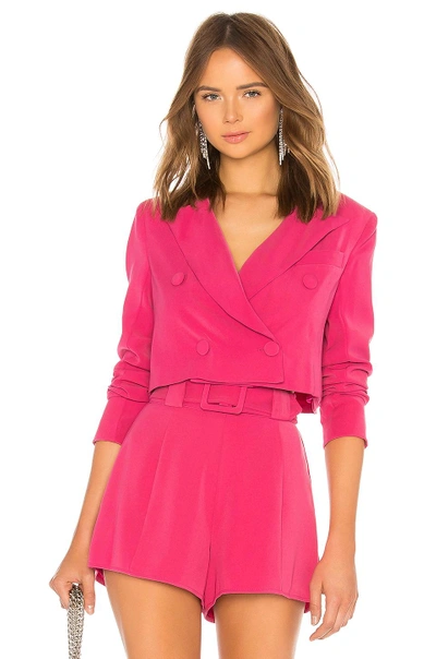 Shop Lovers & Friends City Cropped Blazer In Magenta Pink