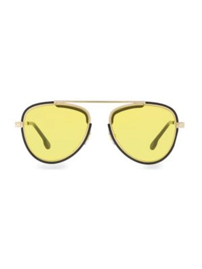 Shop Versace 56mm Aviator Sunglasses In Gold Black