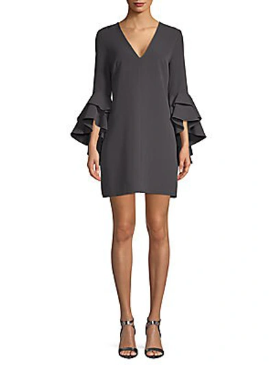 Shop Milly Nicole Bell-sleeve Dress In Grey