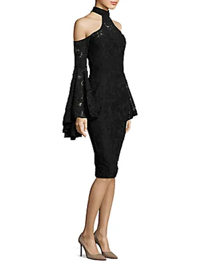Shop Misha Collection Poppy Lace Dress In Black