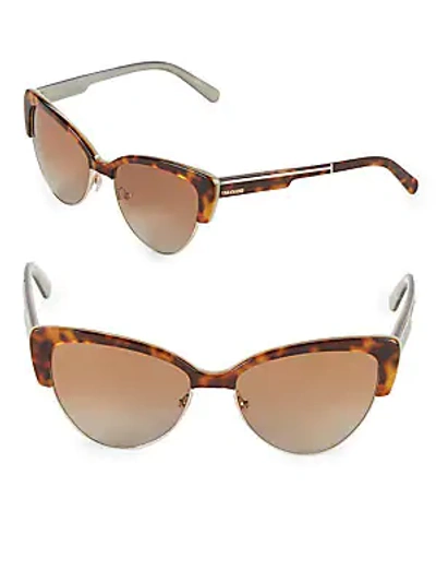 Shop Vera Wang 57mm Clubmaster Sunglasses In Tortoise