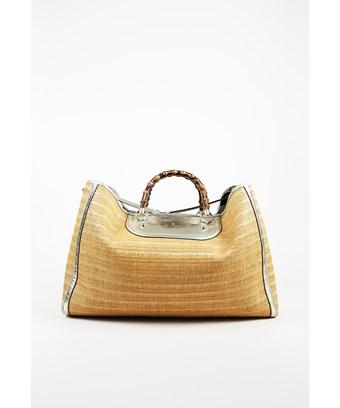 gucci straw tote