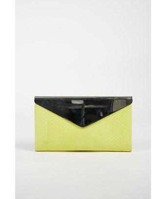 yellow snakeskin purse