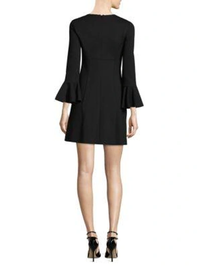 Shop Trina Turk Panache Bell-sleeve Dress In Black