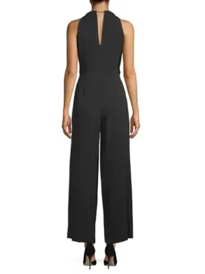 Shop Donna Ricco Halter Sleeveless Jumpsuit In Black