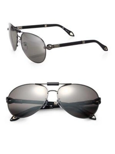 Shop Givenchy Metal Aviator Sunglasses In Gunmetal