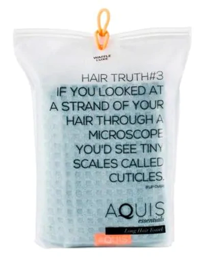 Shop Aquis Waffle Luxe Long Hair Towel In Dream Boat Blue