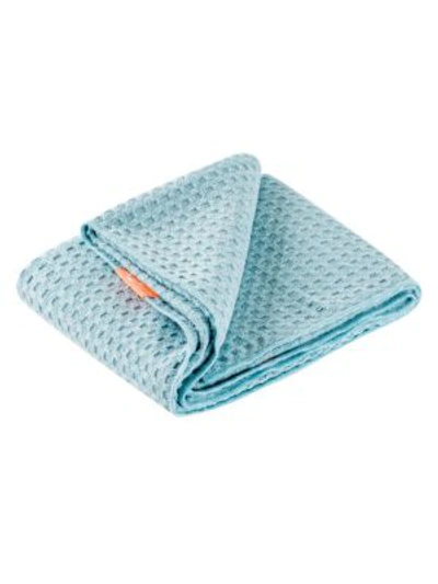 Shop Aquis Waffle Luxe Long Hair Towel In Dream Boat Blue