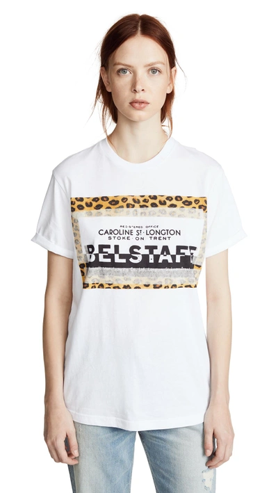 Shop Belstaff Perrins Leopard Tee In White