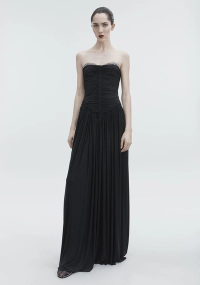 Shop Alexander Wang Ruched Bodice Gown In Black