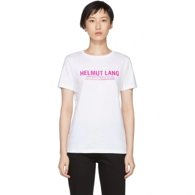 Shop Helmut Lang White Logo T-shirt In White/gum