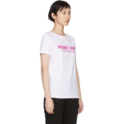 Shop Helmut Lang White Logo T-shirt In White/gum