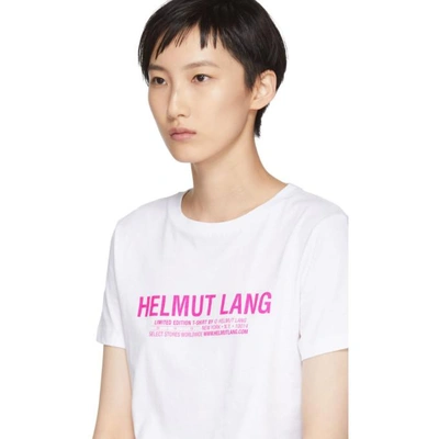 Shop Helmut Lang White Logo T-shirt In White/gum
