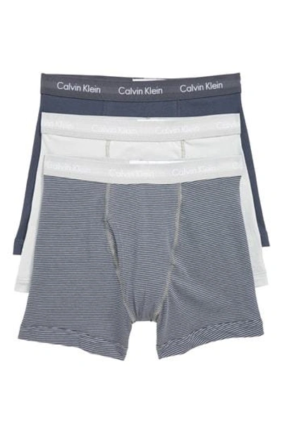 Shop Calvin Klein 3-pack Boxer Briefs In Windy Stripe