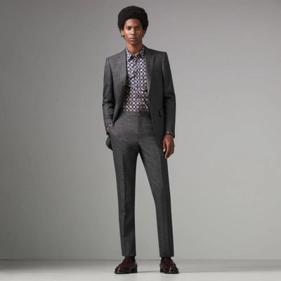 Shop Burberry Slim Fit English Pinstripe Wool Suit In Mid Grey Melange