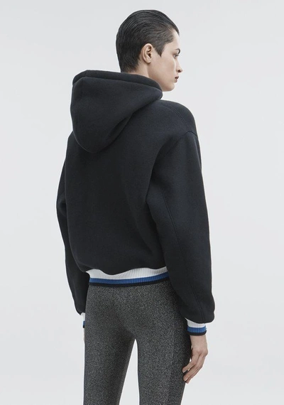 Shop Alexander Wang Dense Fleece Hoodie In Black