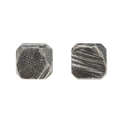 Shop Chin Teo Silver Square Earrings In Silver Cp