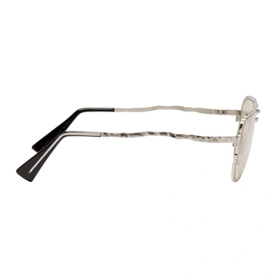 Shop Kuboraum Silver H54 Si Sunglasses In Gunmet/ylw